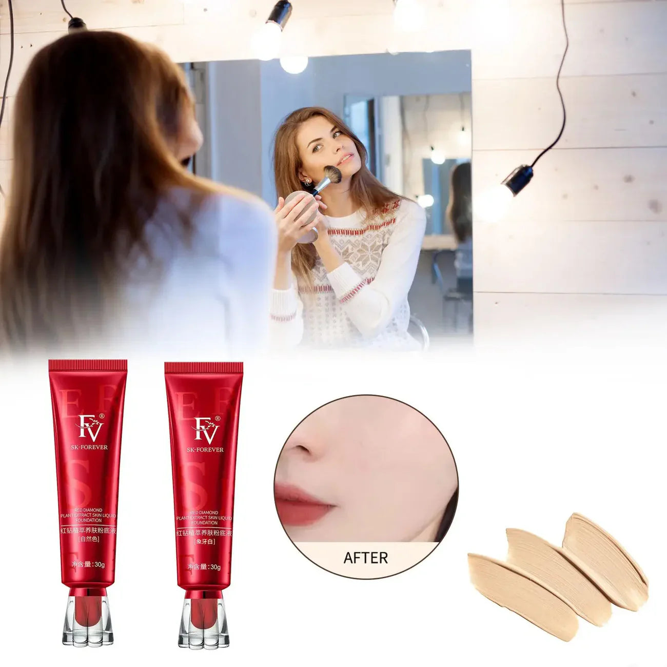 Waterproof Foundation, 12-Hour Long Lasting